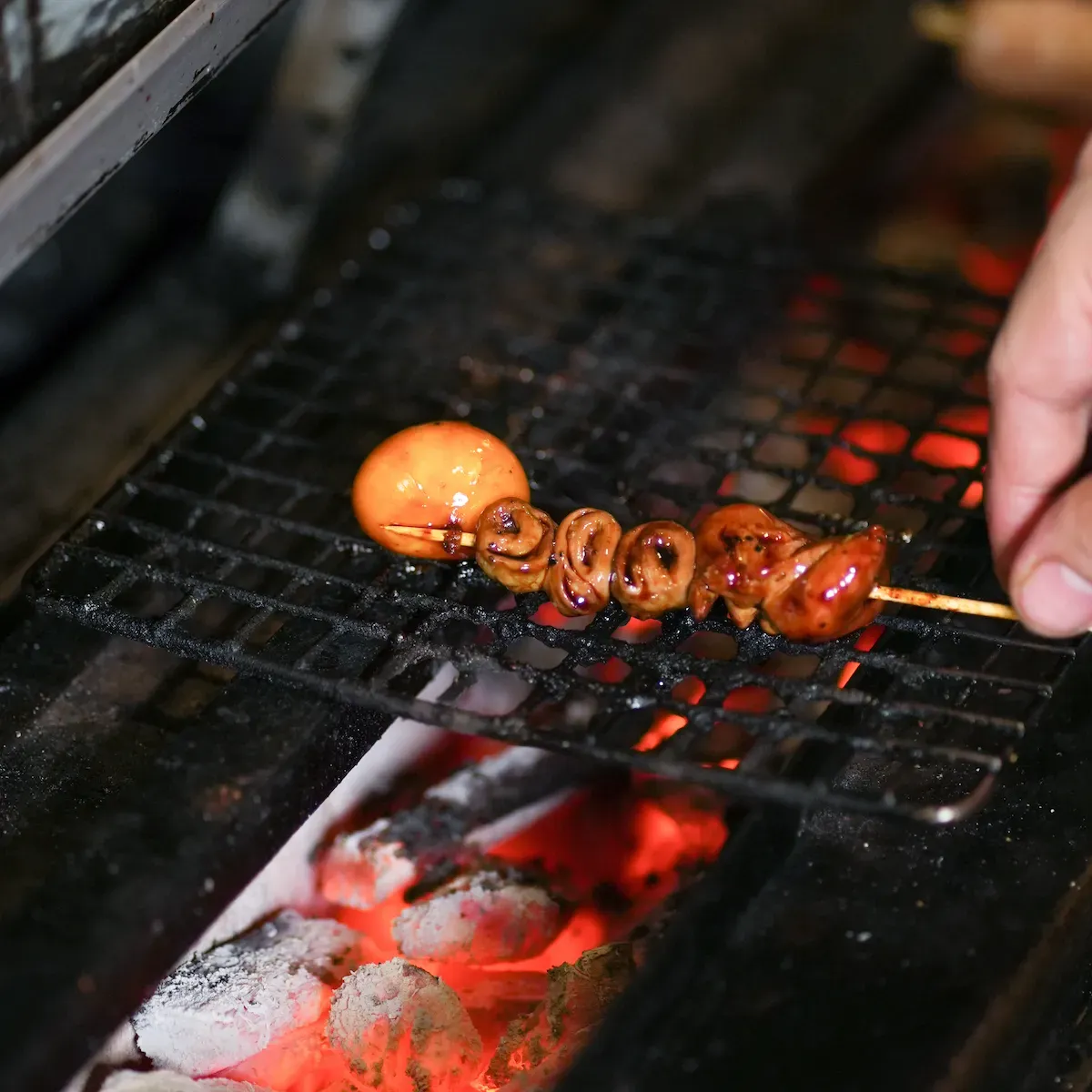 Yakitori grilling at Junsei