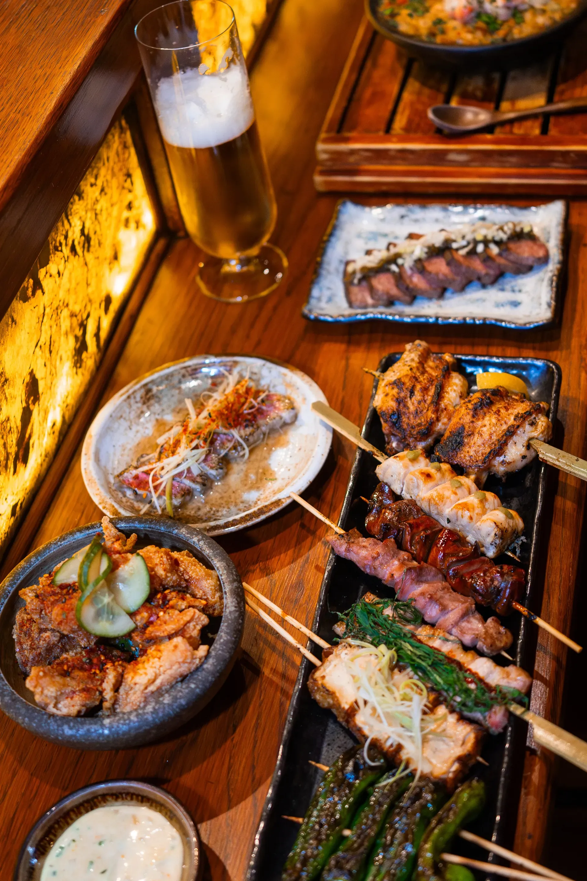 Yakitori grilling at Junsei