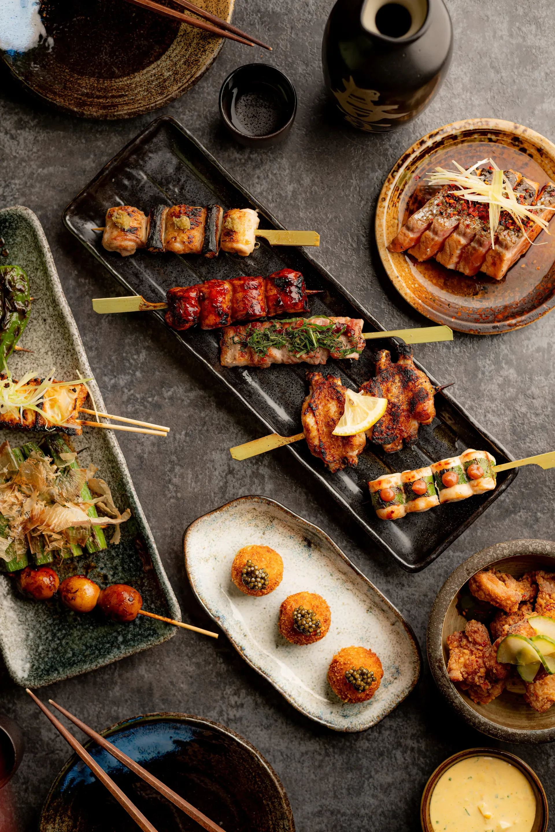 Yakitori grilling at Junsei